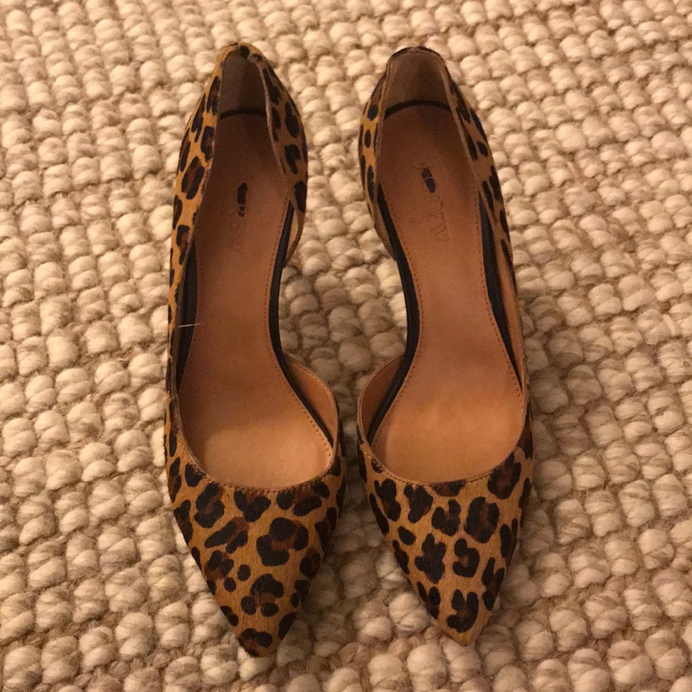 J.Crew Leopard Heels - never worn!